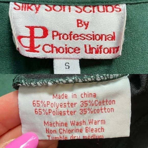 Professional Choice Scrubs Body Flex Top Foldover Pants Green Black Small - Picture 12 of 14